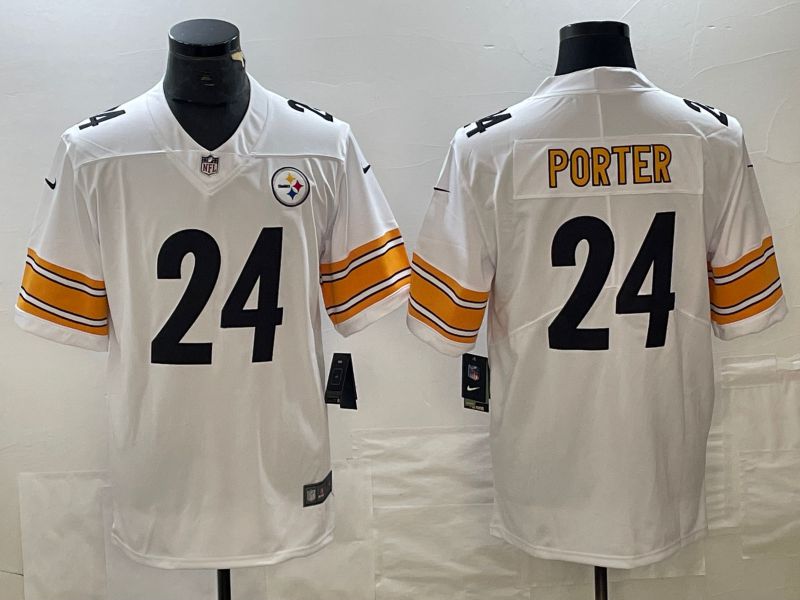 Men Pittsburgh Steelers #24 Porter White 2023 Nike Vapor Limited NFL Jersey style 1->youth mlb jersey->Youth Jersey